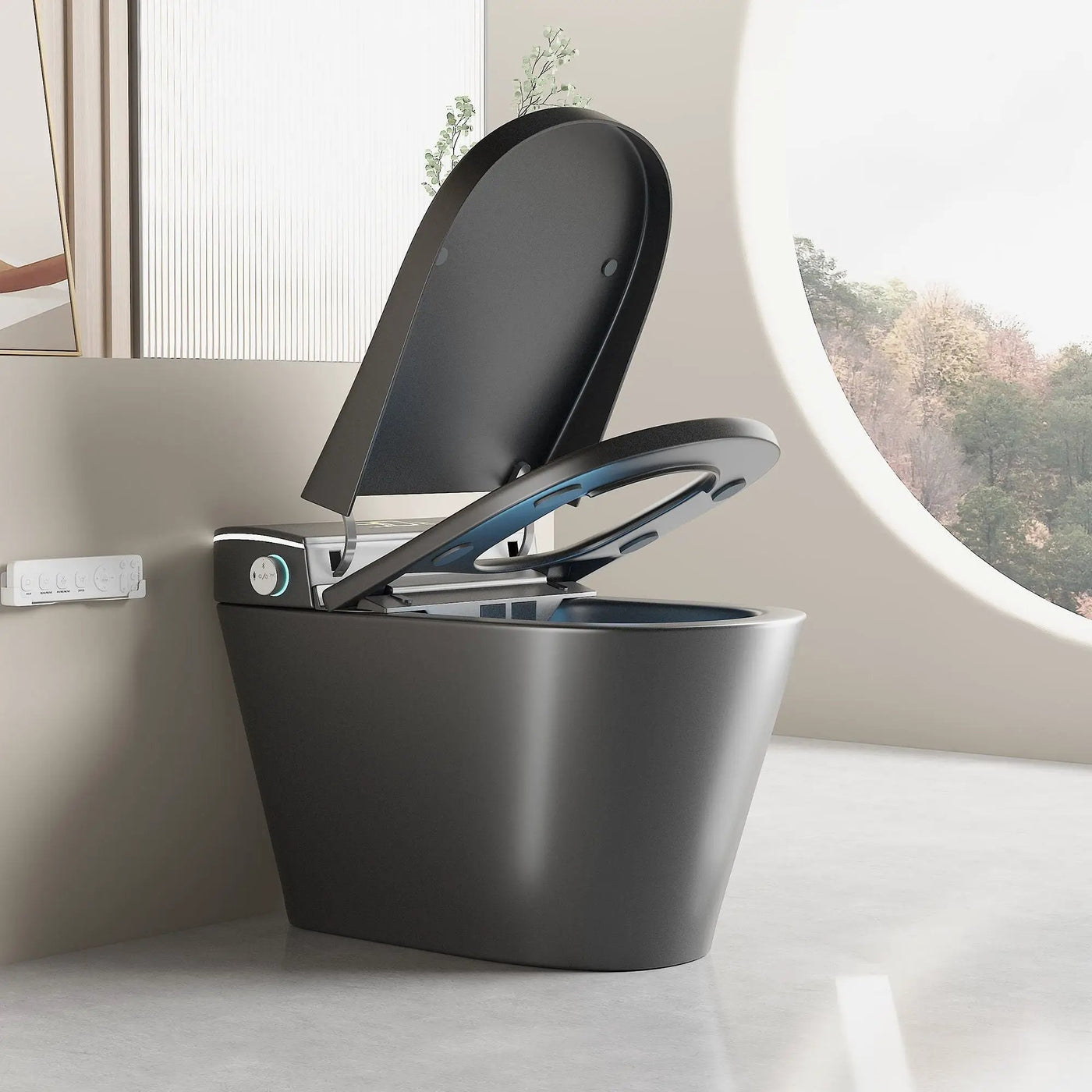 Smart Bidet Toilet With Auto Open / Close Seat, Warm Water Wash, Heated Seat, And Wireless Remote Control by HouseOfZazla