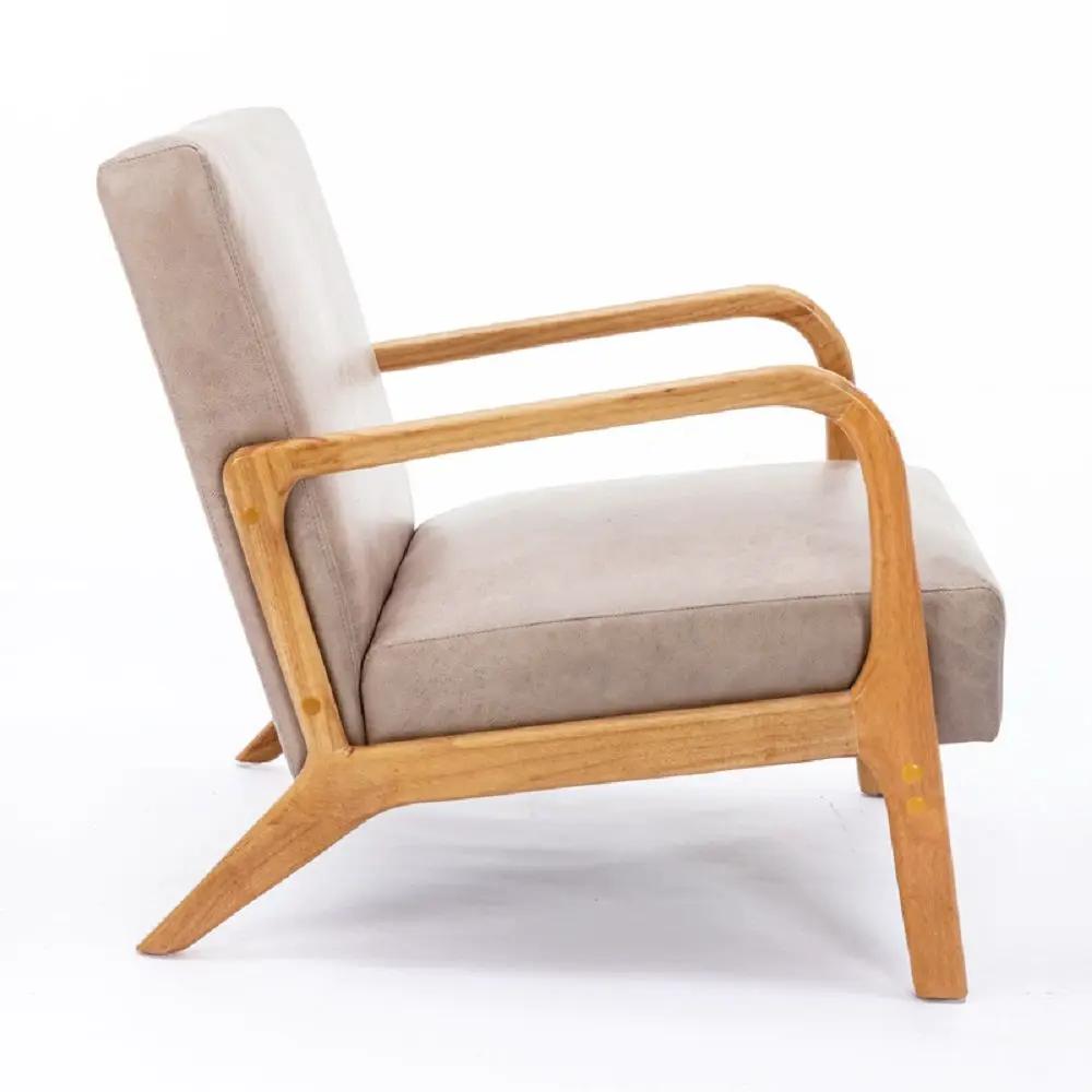 Classic Mid-Century Modern Accent Chairs, Open Framed Armchair With Cushioning by HouseOfZazla