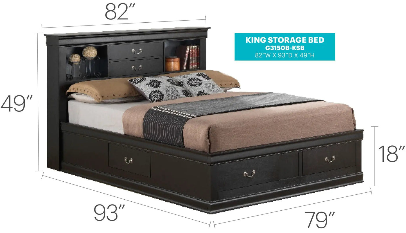 Traditional Style Bookcase Storage Bed by HouseOfZazla