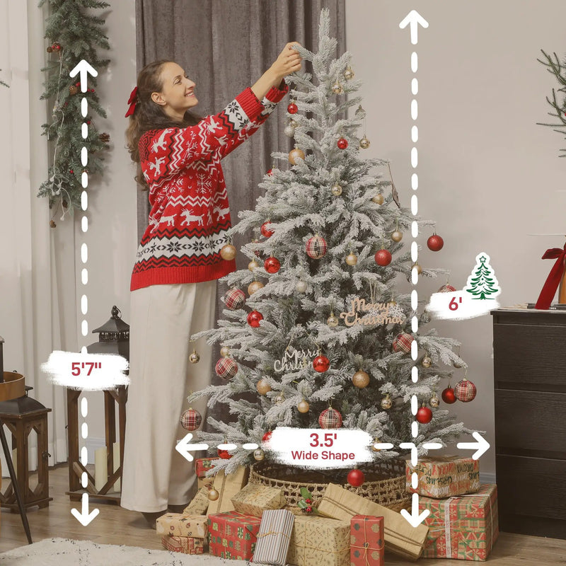 6 Ft Artificial Frosted Christmas Tree With Realistic Branches by HouseOfZazla