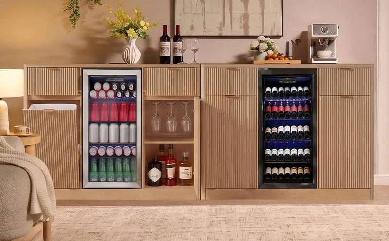 K&K 2-Piece Coffee Bar Cabinet with Fridge Space by HouseOfZazla