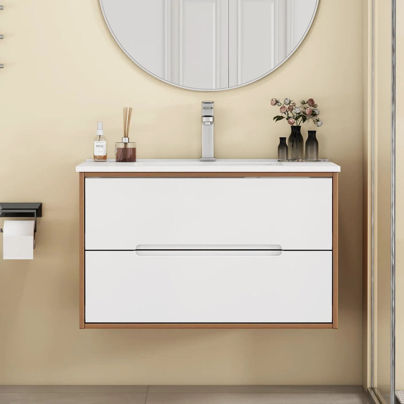 32-Inch Wall-Mounted Bathroom Vanity With Sink Combo by HouseOfZazla