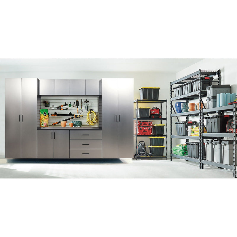 Astro Series - Wall Storage Cabinet With Soft Closing Drawers - Metallic Gray by HouseOfZazla