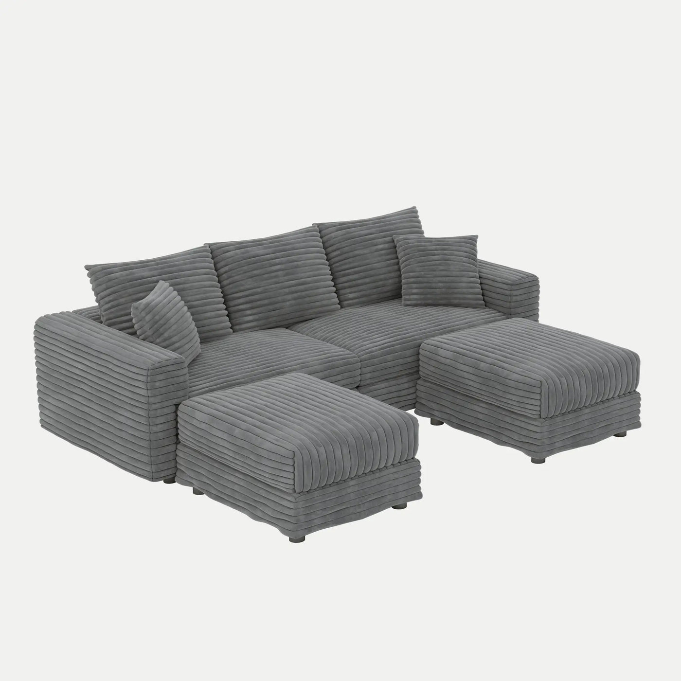 Convertible Deep Seat Sofa With Soft Pillows And Ottomans by HouseOfZazla