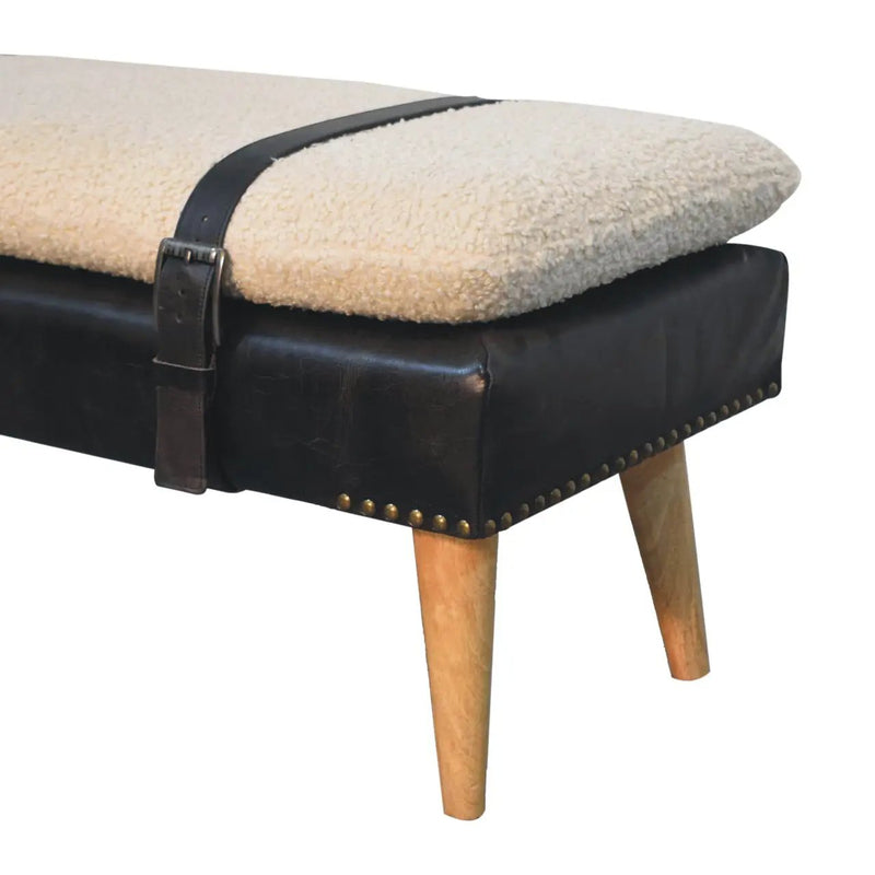 Bouclé Buffalo Hide Bench by HouseOfZazla