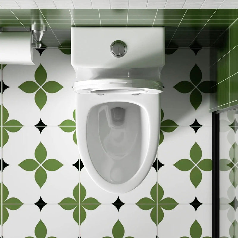 Gloss Tornado Flush 1 Piece Toilet With Soft Closing Seat, Water Saving Dual Flush - Gloss White by HouseOfZazla