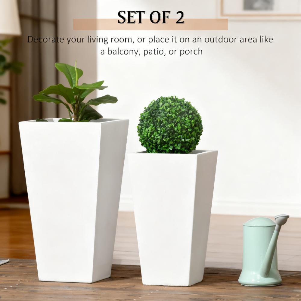 Flower Pots 2-Pack Outdoor Planter Set with Drainage Holes by HouseOfZazla