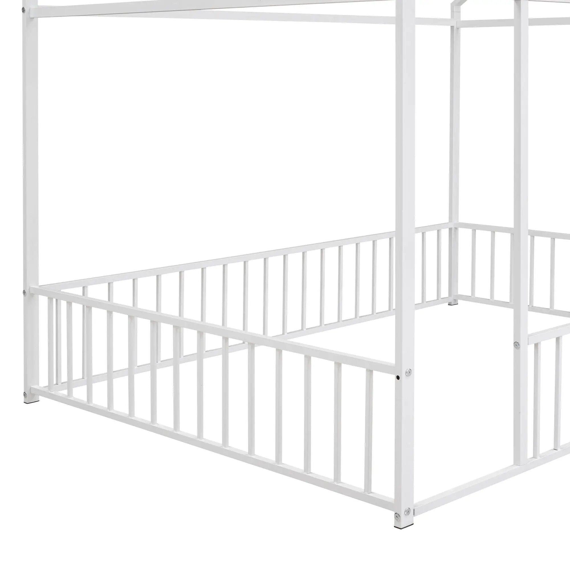 Metal Bed House Bed Frame With Fence by HouseOfZazla