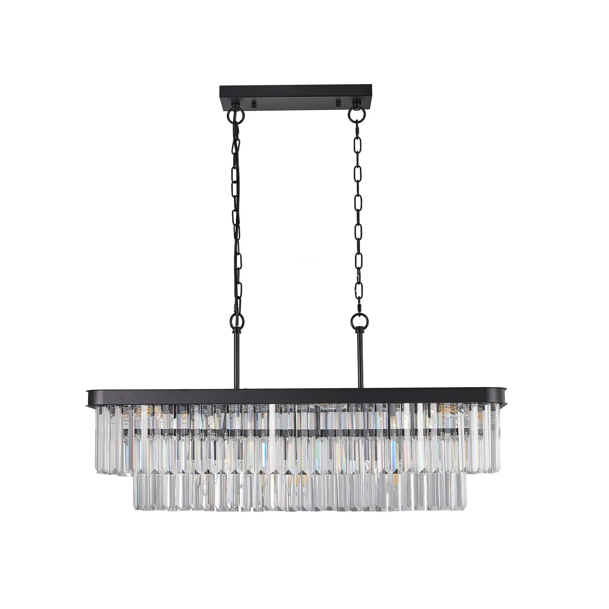 Rectangular Crystal Chandelier Adjustable by HouseOfZazla