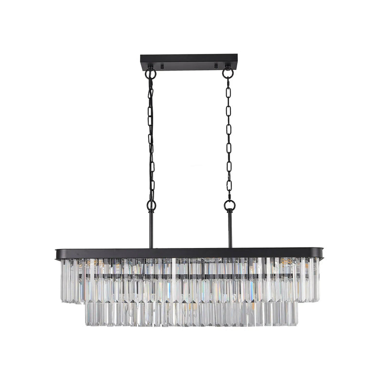 Rectangular Crystal Chandelier Adjustable by HouseOfZazla