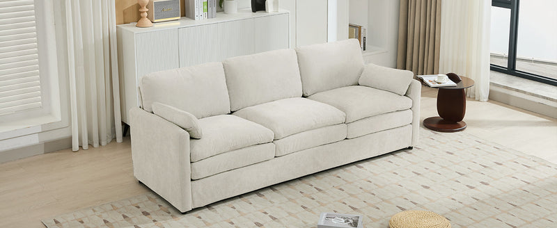 Cozy Upholstered 3-Seater Sofa with Plush Double Cushion and Ergonomic Design by BLAKHOM