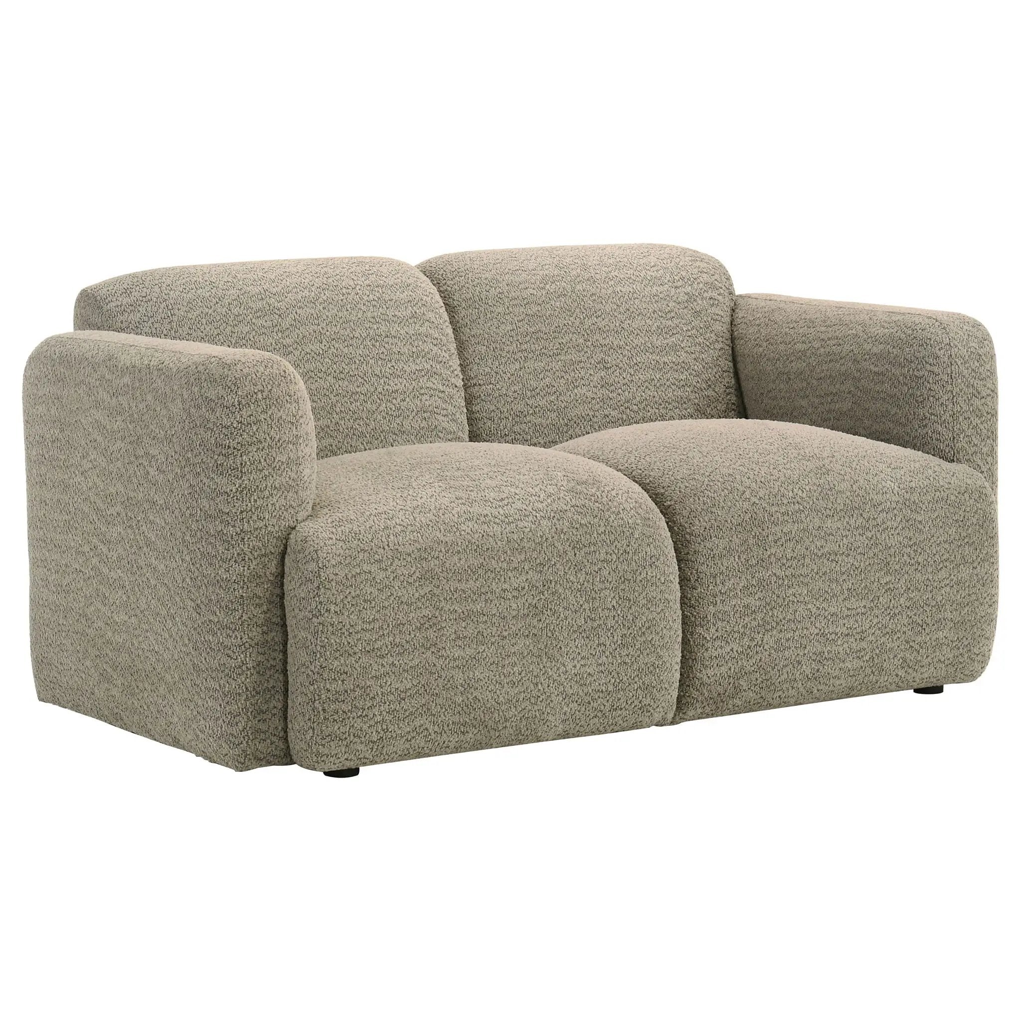 Dorset Fabric Upholstered Round Track Arm Loveseat Brown by Unique Piece Furniture