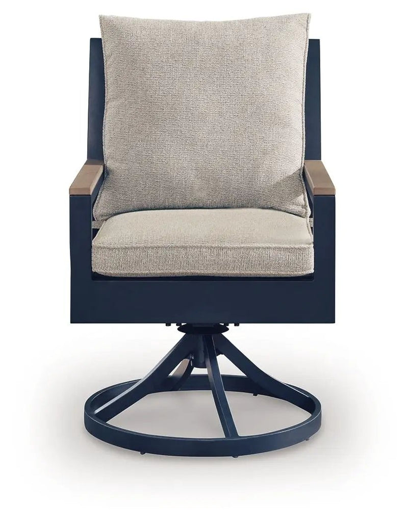 East Beach - Swivel Chair With Cushion (Set of 2) - Blue by Unique Piece Furniture