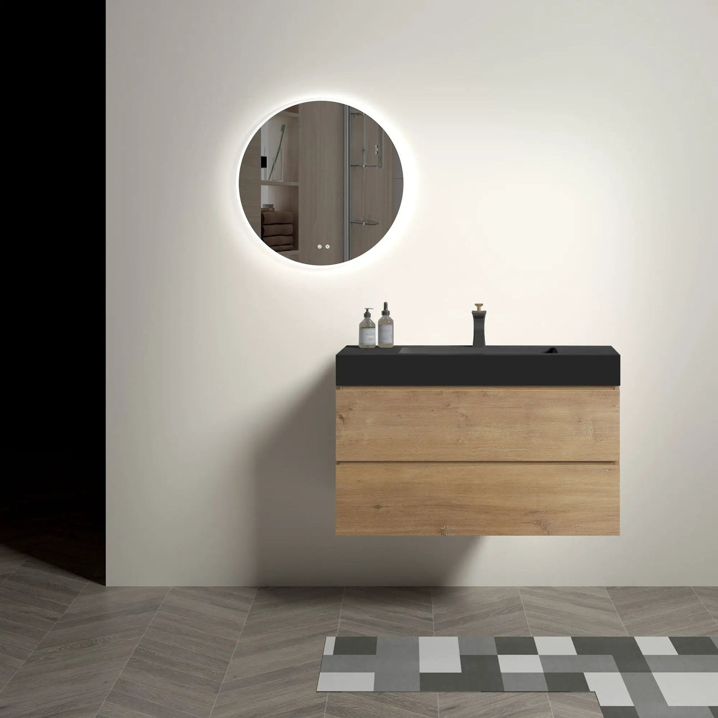 Alice Natural Oak Bathroom Vanity With Sink by HouseOfZazla