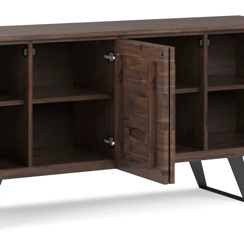 Lowry - Large 4 Door Sideboard Buffet - Distressed Charcoal Brown by HouseOfZazla