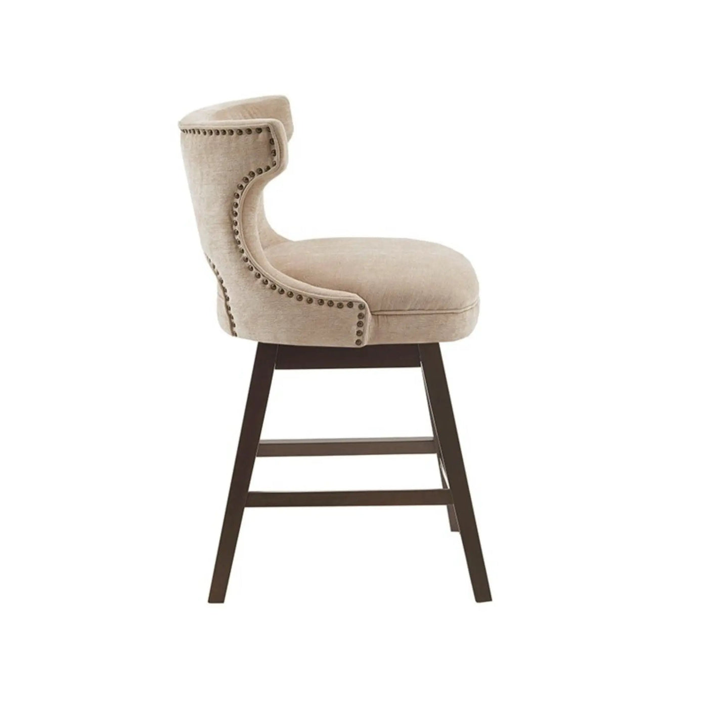 360 Degree Swivel Counter Stool With Silver Detailing by HouseOfZazla