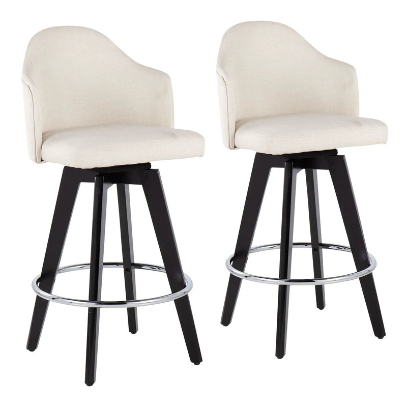 Ahoy - Contemporary Fixed Height Counter Stool With Round Footrest (Set of 2) by HouseOfZazla