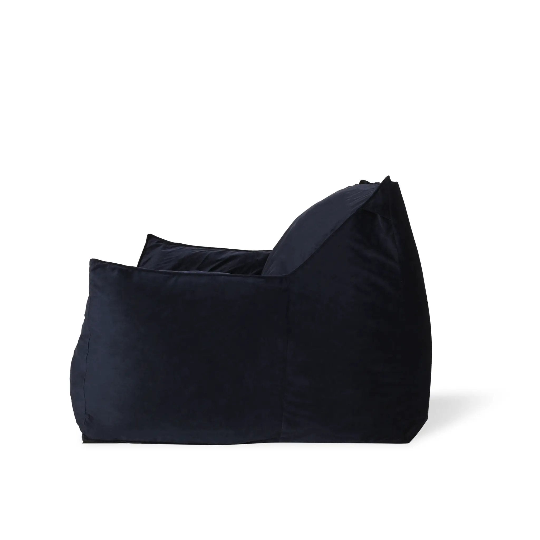 Allea - Velveteen Bean Bag Chair With Armrests - Midnight Blue by Unique Piece Furniture