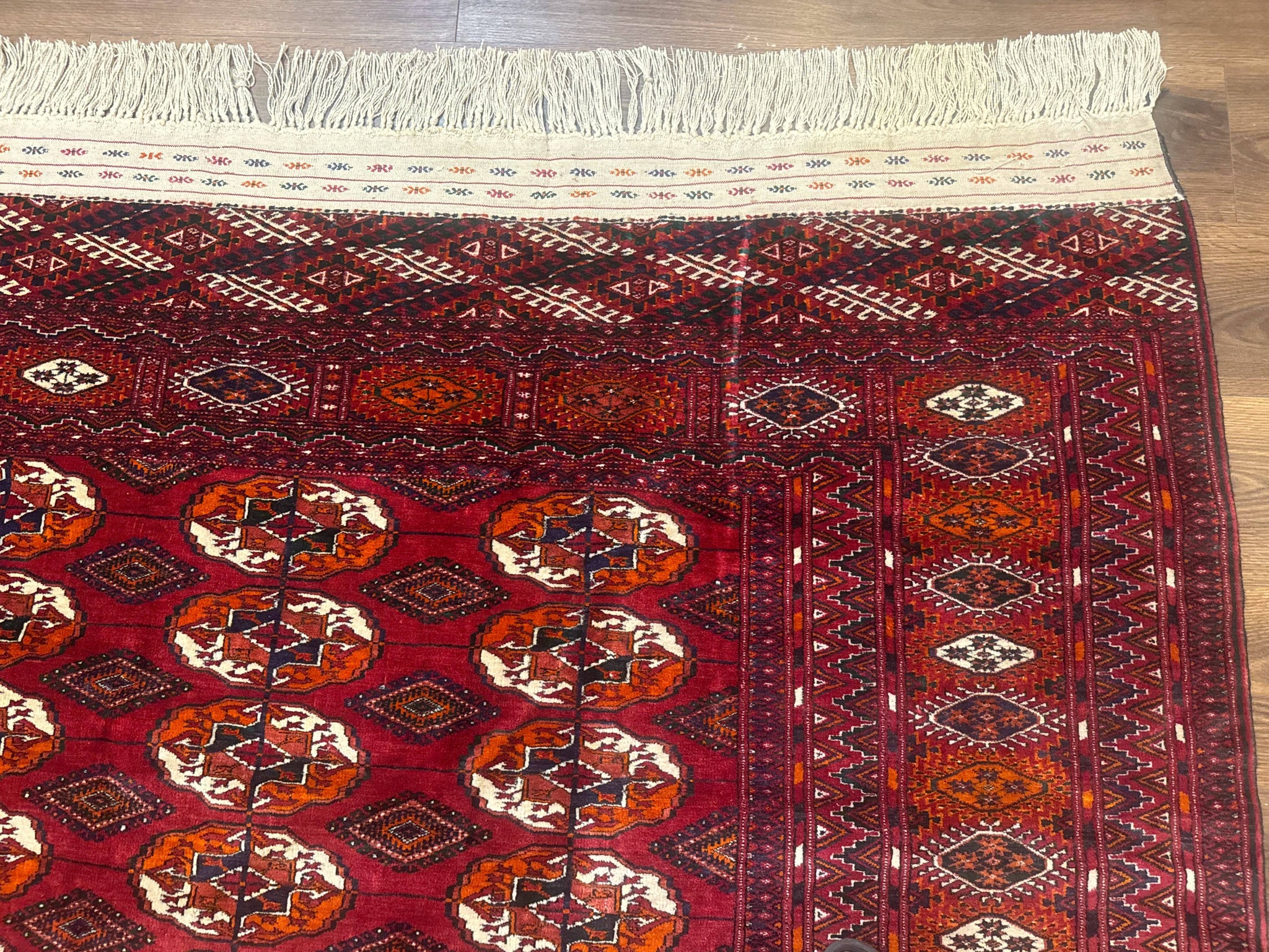 Persian Turkoman Rug 7x9, Red Tribal Carpet by Jewel Rugs