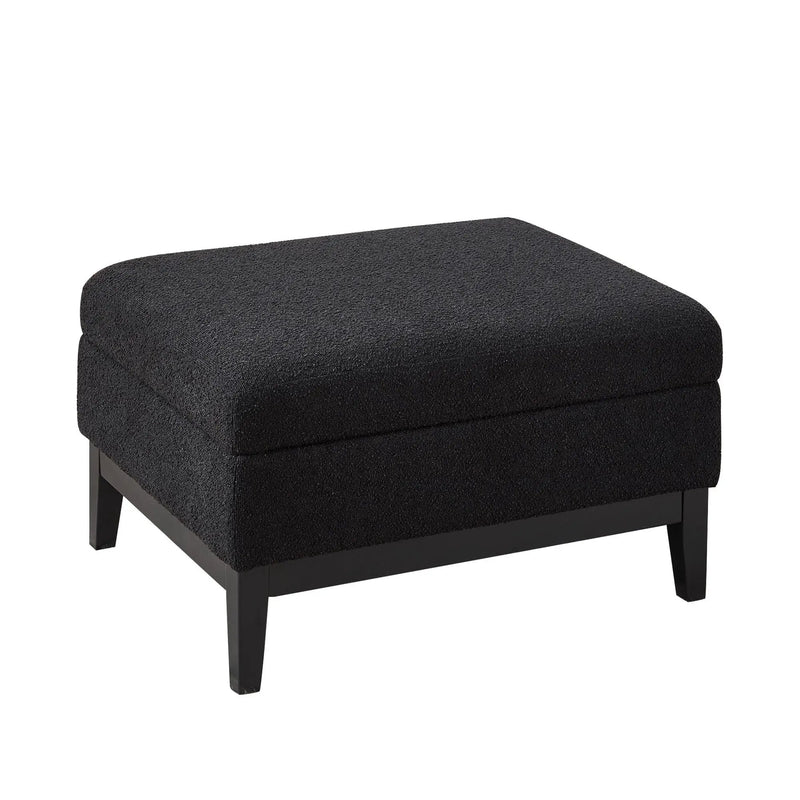 Upholstered Storage Ottoman With Reversible Lid Coffee Table With Rubberwood Legs by HouseOfZazla