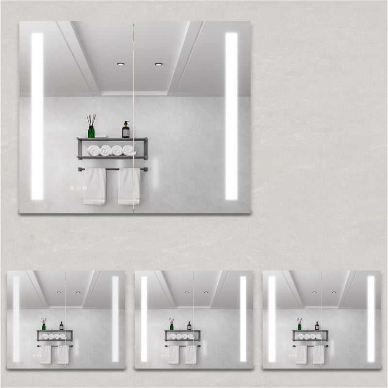 LED Medicine Cabinet With Mirror, Double Door With Defogger, Dimmer, Surface Mount by HouseOfZazla