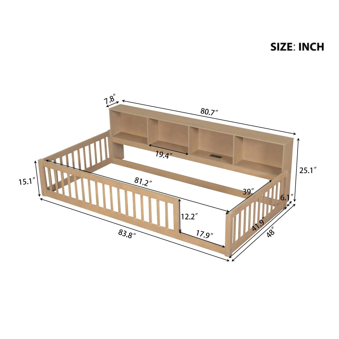 Floor Bed With Storage Cabinets And USB Ports by HouseOfZazla