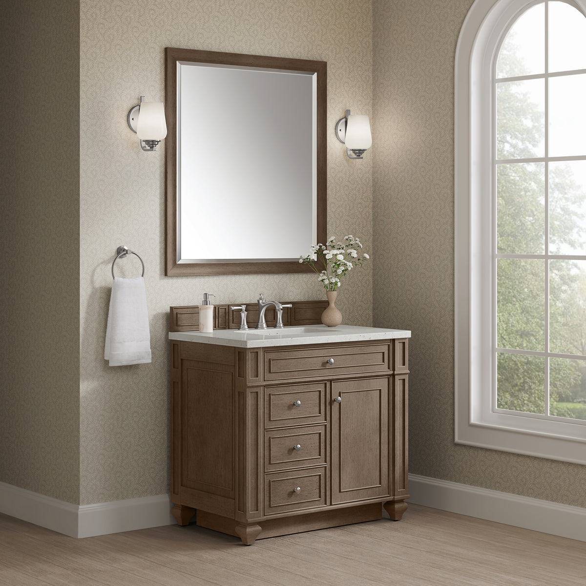 James Martin Bristol 36" Single Bathroom Vanity, Whitewashed Walnut, view 18