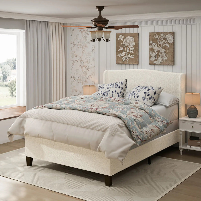 Platform Bed Frame With Tall Headboard And High Footboard by HouseOfZazla