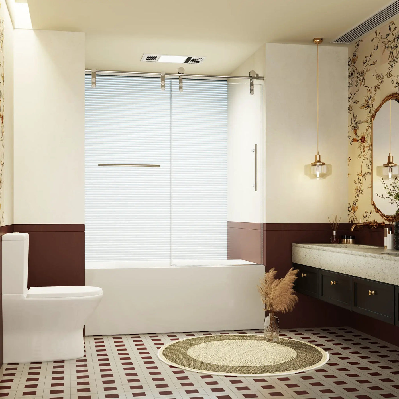 Frameless Single Sliding Shower Doors With Towel Rail & Handle by HouseOfZazla