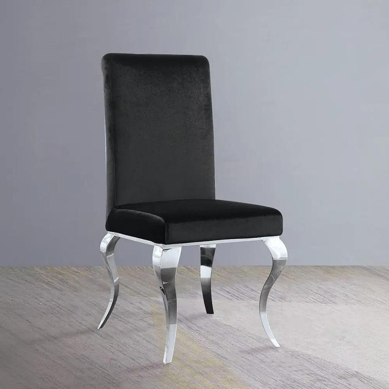 Fabiola - Side Chair (Set of 2) - Black Fabric & Stainless Steel by Unique Piece Furniture