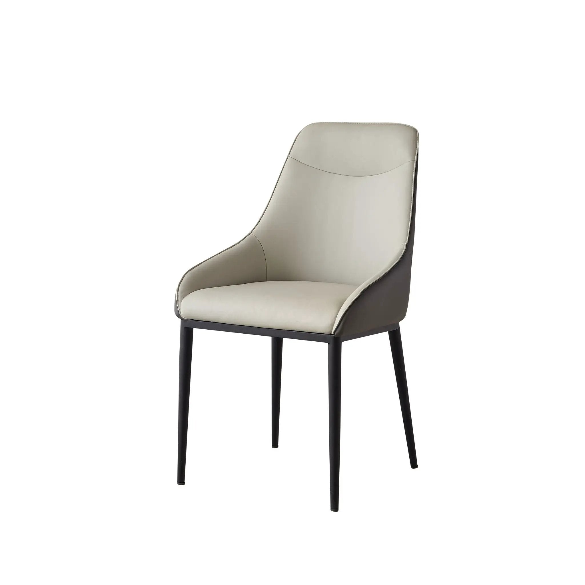 Modern Dining Chair Set Upholstered Seats Steel Metal Legs 2 Tone Contemporary Kitchen Living Room Furniture (Set of 2) - Black / Gray by Unique Piece Furniture