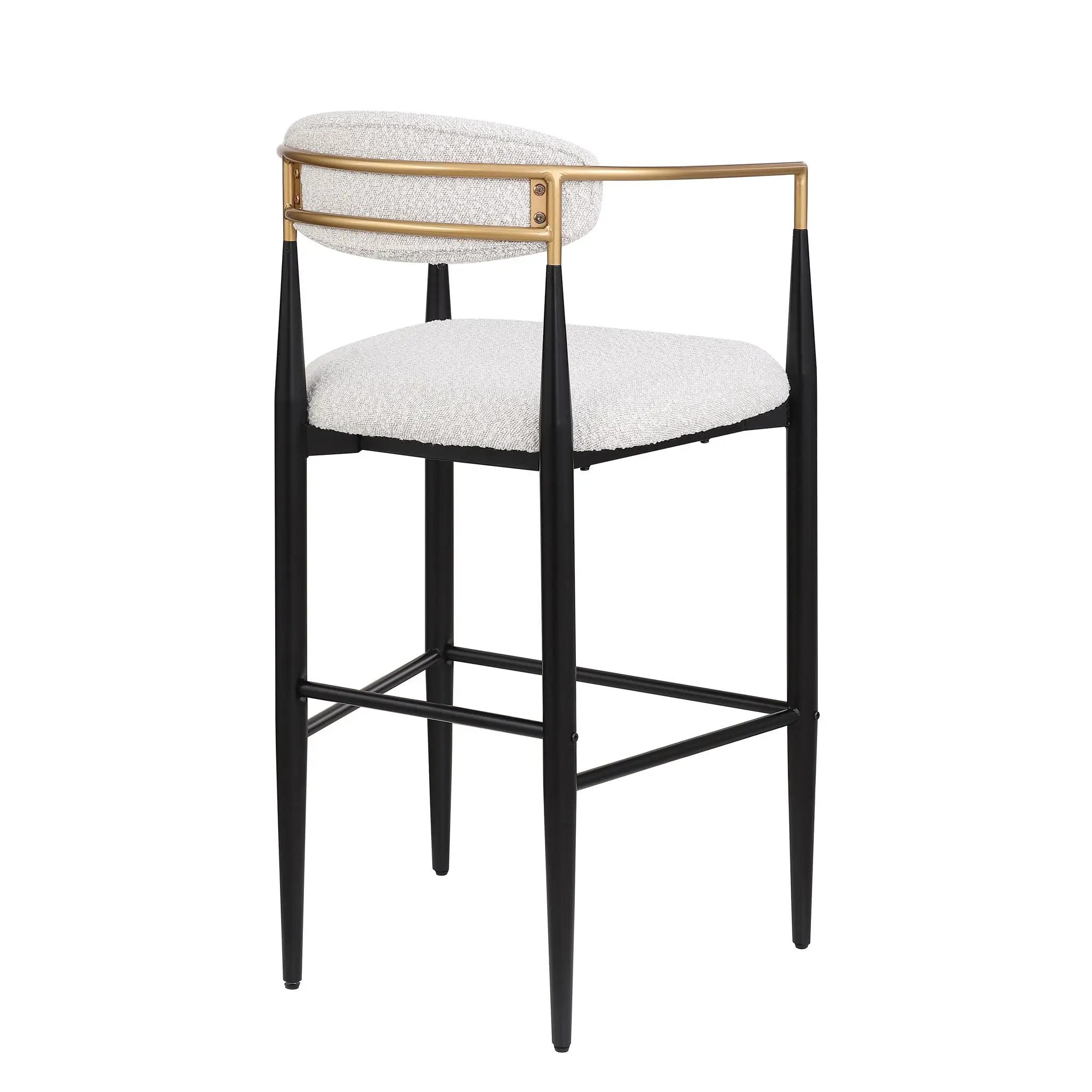 Upholstered Bar Stools With Backs for Kitchen Island (Set of 2) - Beige by HouseOfZazla