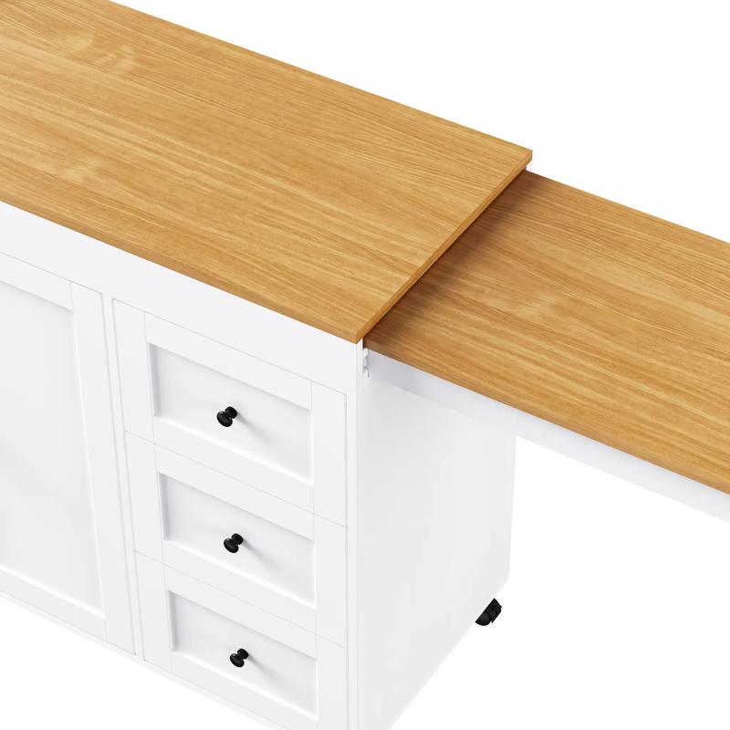 K&K 74.8" Kitchen Island with Extendable Dining Table by HouseOfZazla