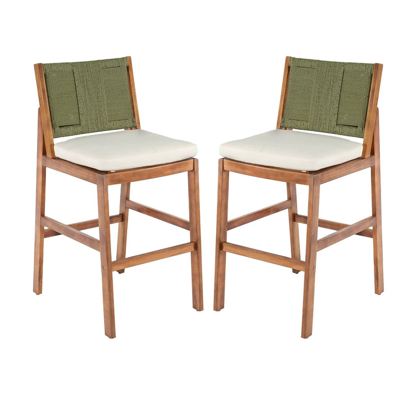 Outdoor Acacia Wood Bar Stools (Set of 2) by HouseOfZazla