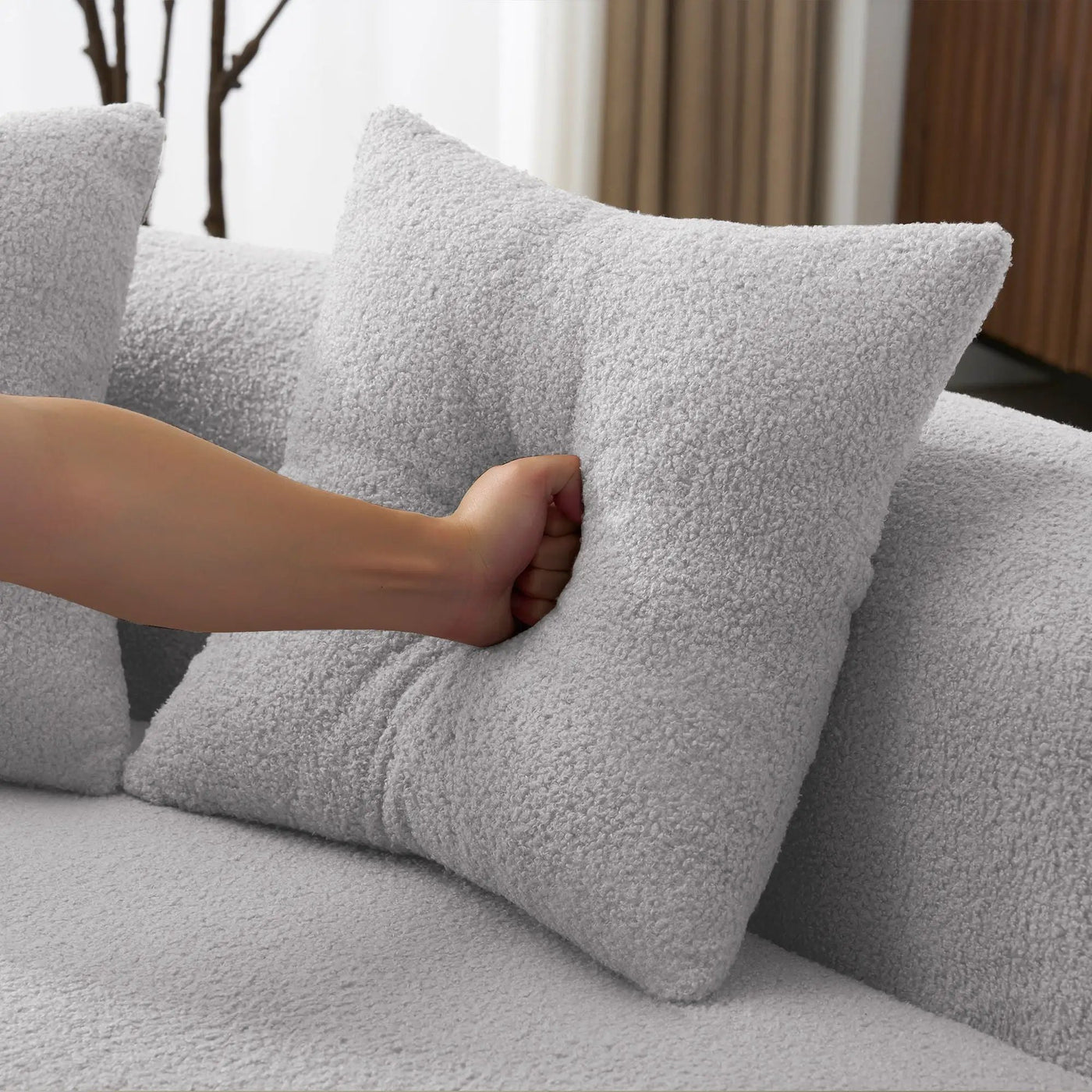 Curved 4 Seater Full Compression Sponge Sofa by HouseOfZazla