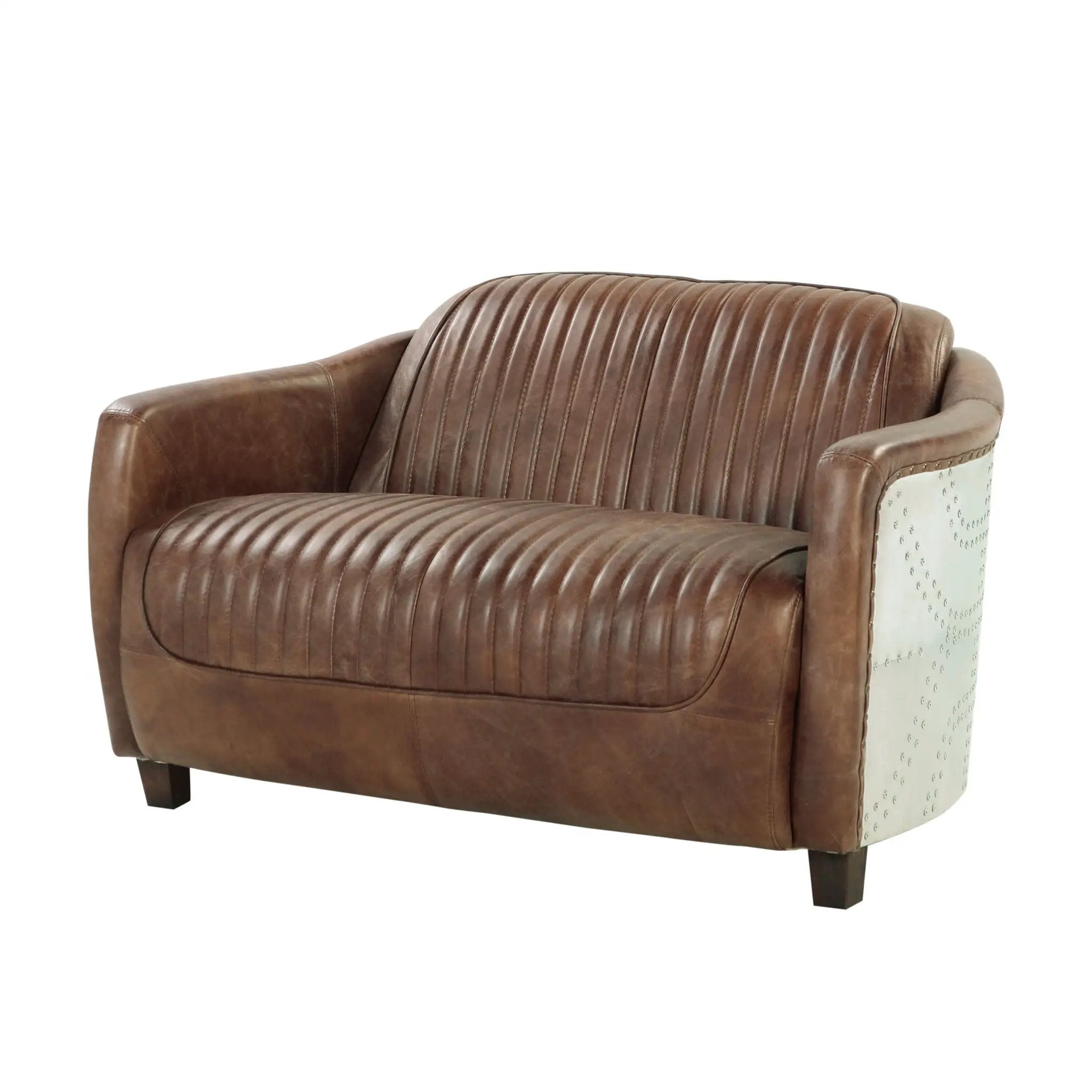 Brancaster - Grain Leather Loveseat - Brown by Unique Piece Furniture