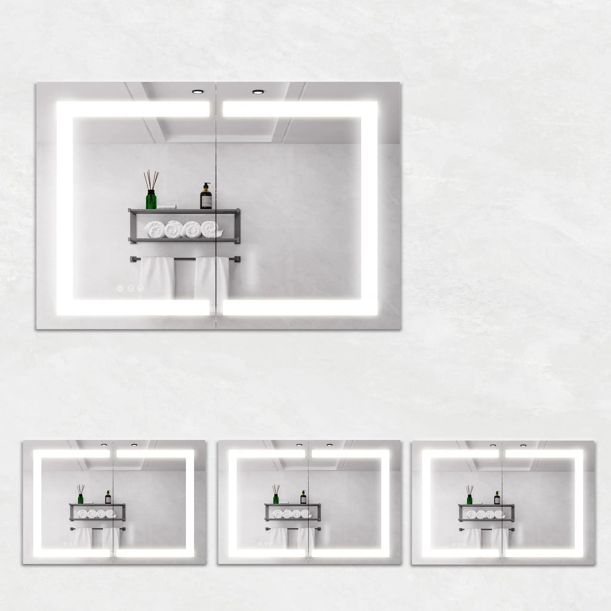 Medicine Cabinet With LED Vanity Mirror, Anti-Fog, Waterproof, Dimmable With Touch Switch by HouseOfZazla