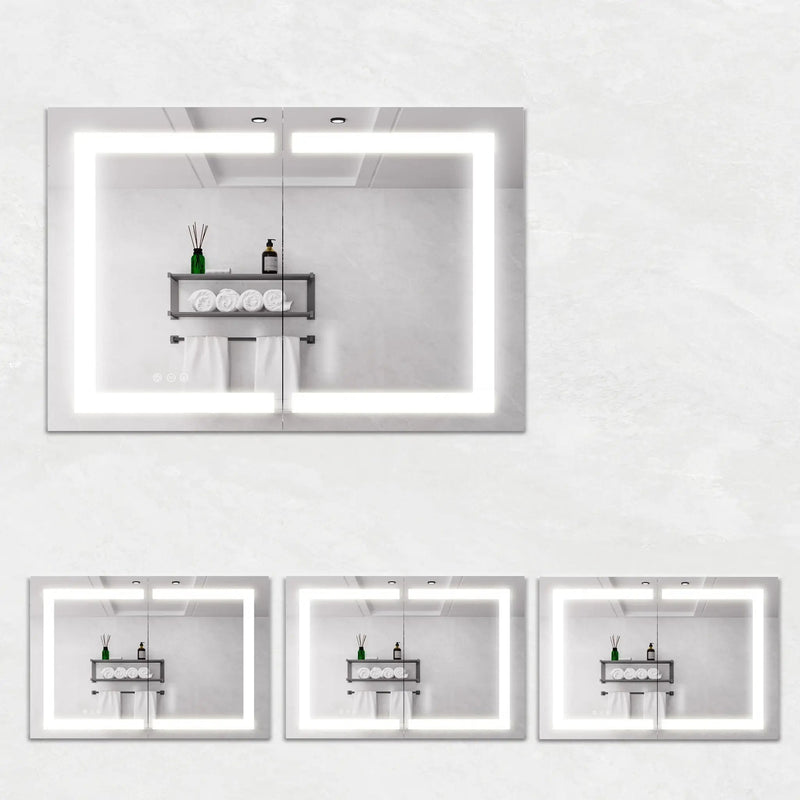 Medicine Cabinet With LED Vanity Mirror, Anti-Fog, Waterproof, Dimmable With Touch Switch by HouseOfZazla