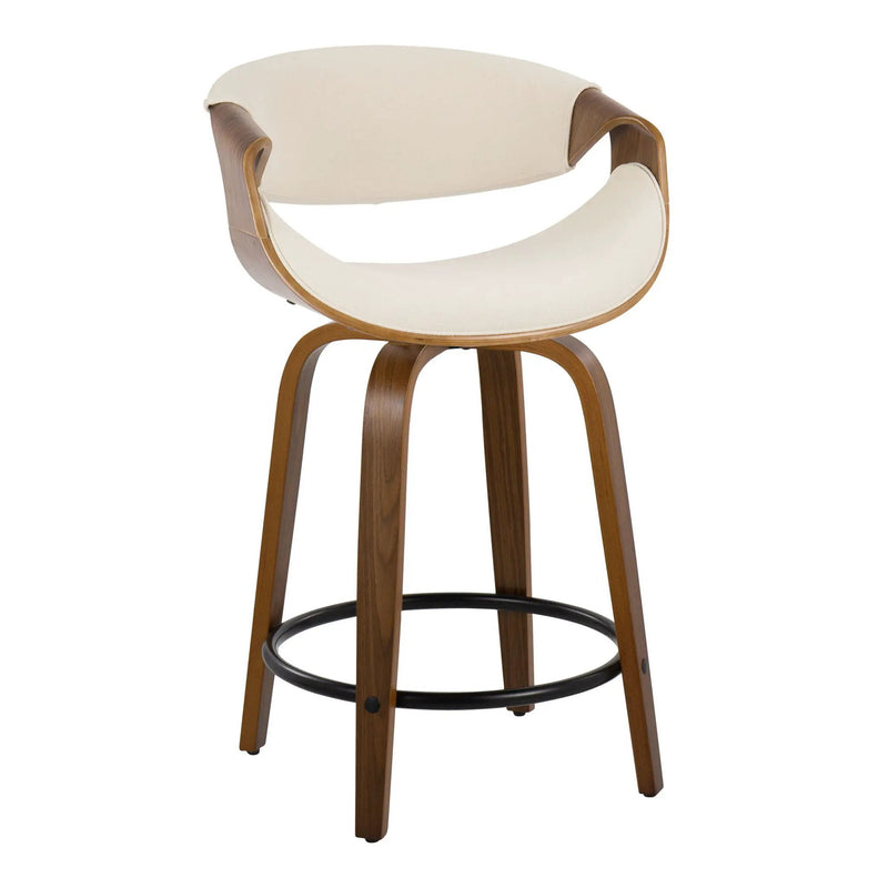 Curvini Mid - Century Modern Fixed Height Counter Stool With Swivel (Set of 2) by HouseOfZazla