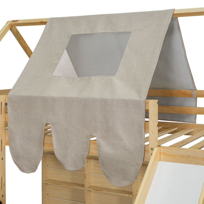 Loft Bed With House Shaped Frame And Tent by HouseOfZazla