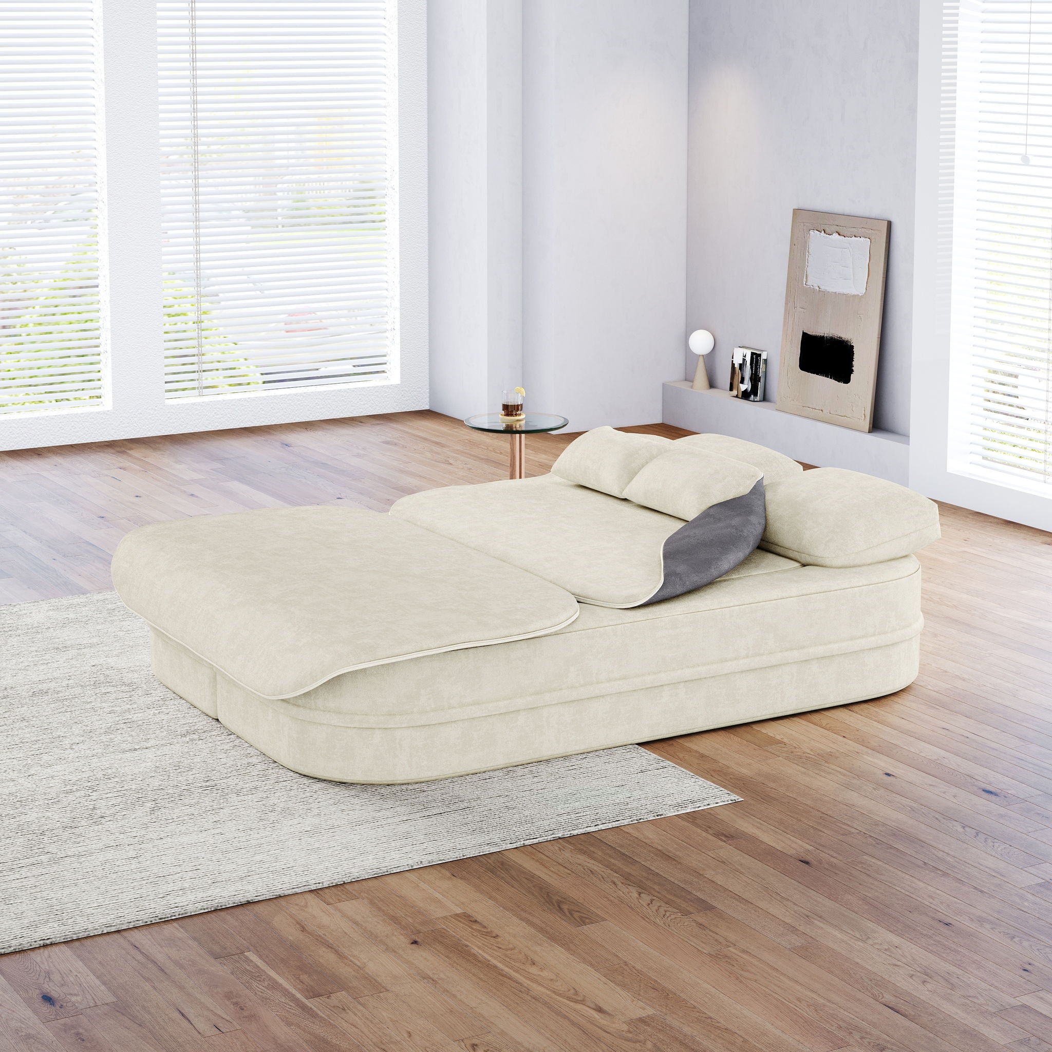 2 In 1 Foldable Sofa Bed With Multi Functional Blanket, Floor Lounge Sofa by HouseOfZazla