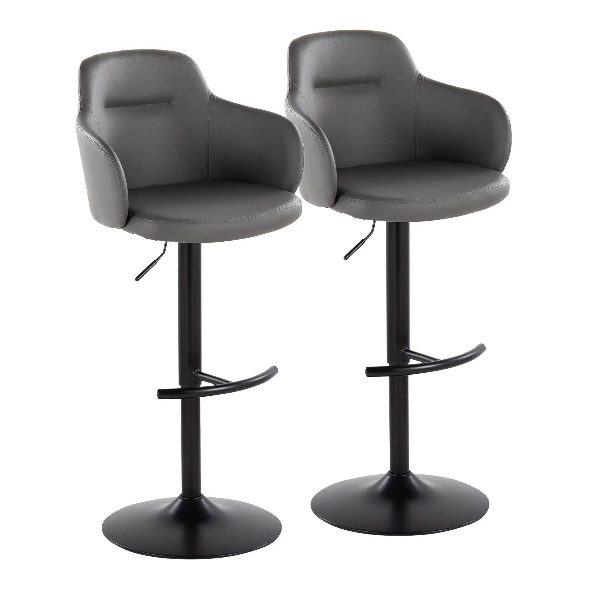 Boyne - Contemporary Adjustable Barstool With Swivel With Rounded T Footrest (Set of 2) by Unique Piece Furniture
