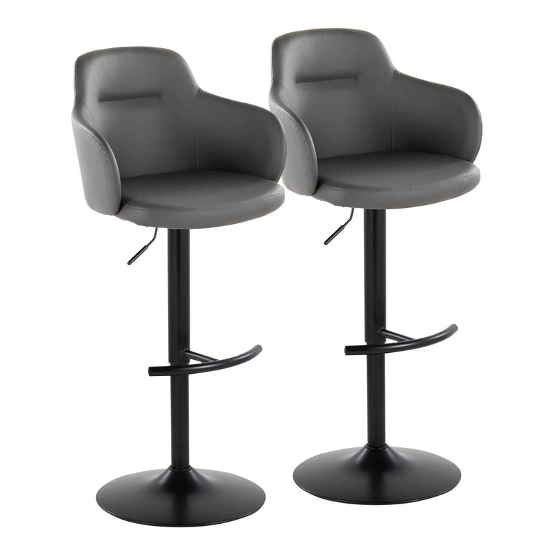 Boyne - Contemporary Adjustable Barstool With Swivel With Rounded T Footrest (Set of 2) by Unique Piece Furniture