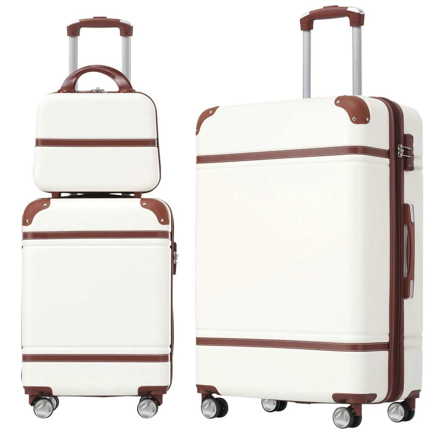 Hardshell Luggage Sets 3 Pieces 20" / 28" Luggages And Cosmetic Case Spinner Suitcase With Tsa Lock Lightweight by HouseOfZazla