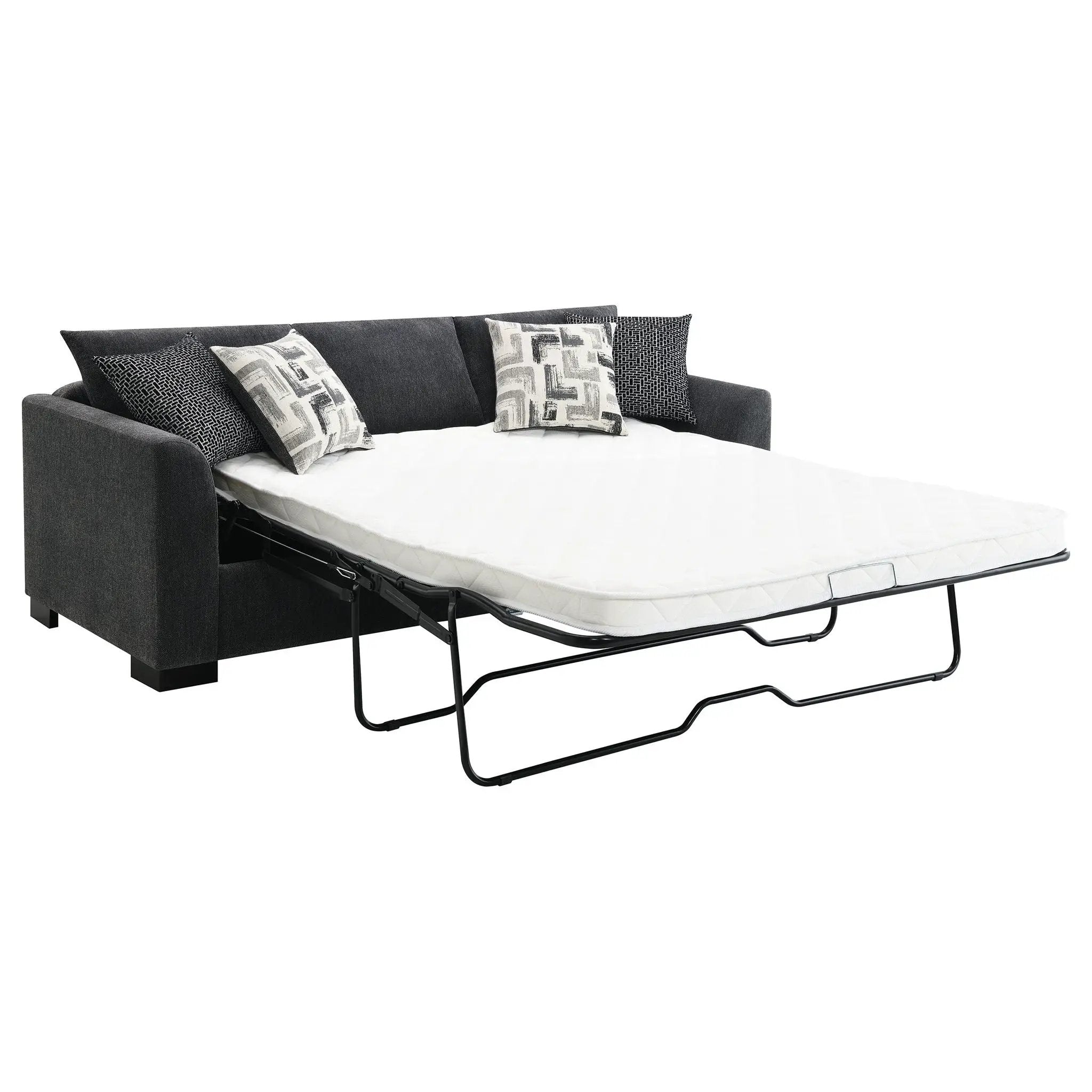 Pacheco - Upholstered Sleeper Sectional Chaise Sofa With Pocket Coils And Reversible Cushions - Dark Gray by HouseOfZazla