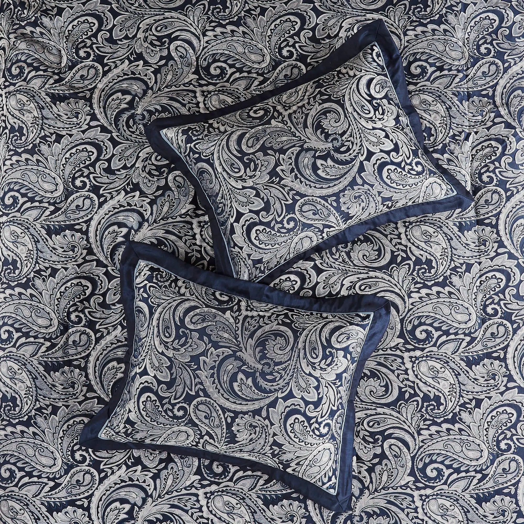 12 Piece Comforter Set with Cotton Bed Sheets Navy Cal King by HouseOfZazla
