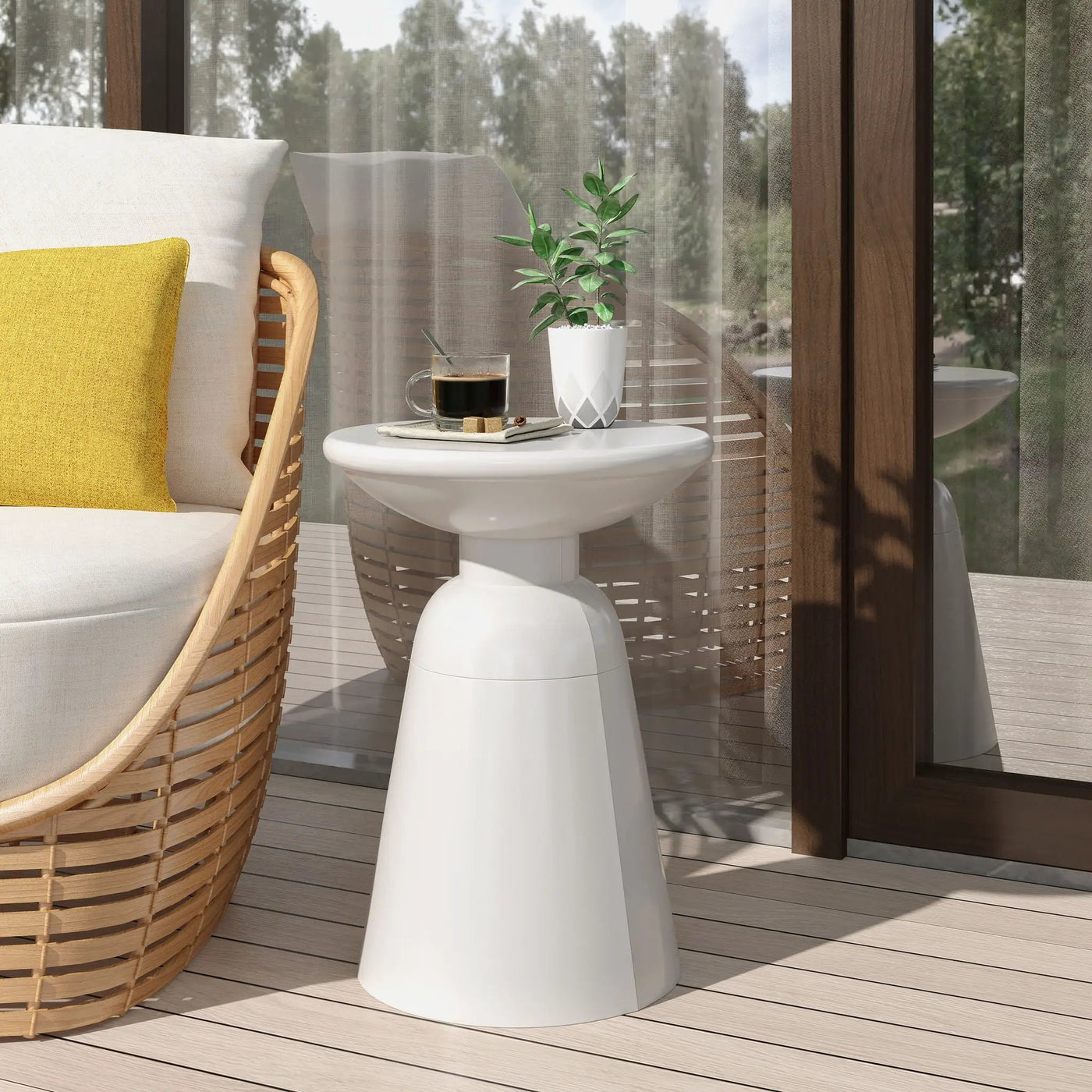 Outdoor Modern Metal End Large Table by HouseOfZazla