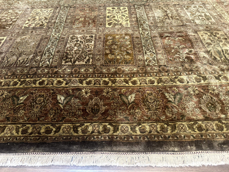 Large Indian Wool Rug 12x14, Wool Handmade Panel Design Carpet, Traditional, Palace Size by Jewel Rugs