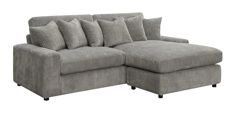 Tavia - Reversible Sectional Sofa With 6 Pillows - Gray by Unique Piece Furniture