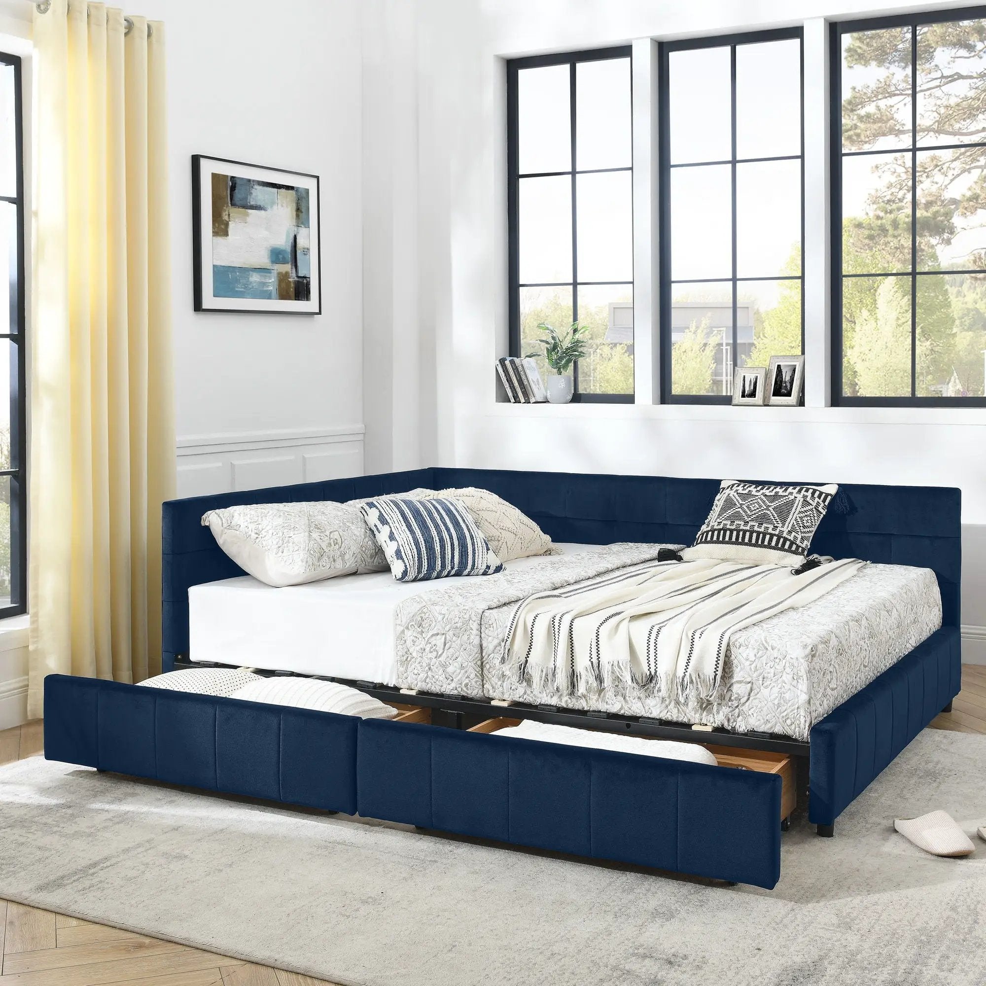 Upholstered Bed Frame With Tufted Backrest And Armrests by Unique Piece Furniture